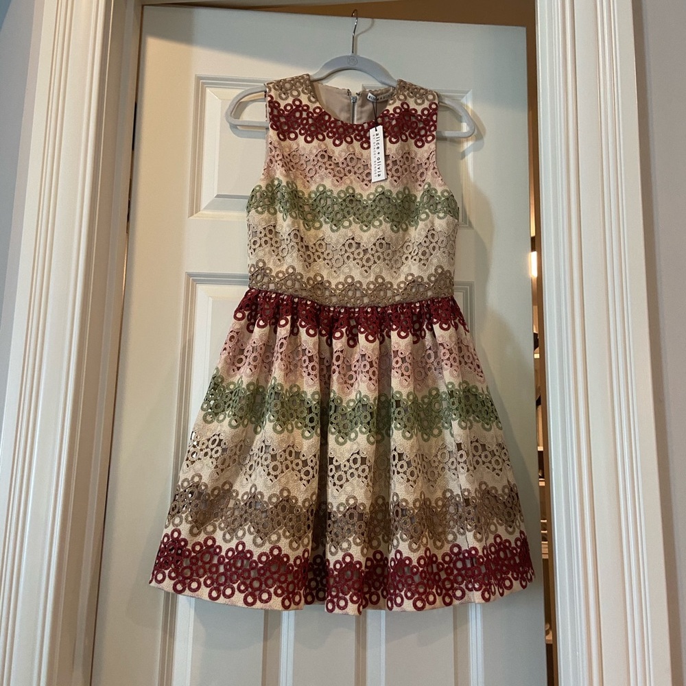 Alice and Olivia Multi Colored Cocktail Dress